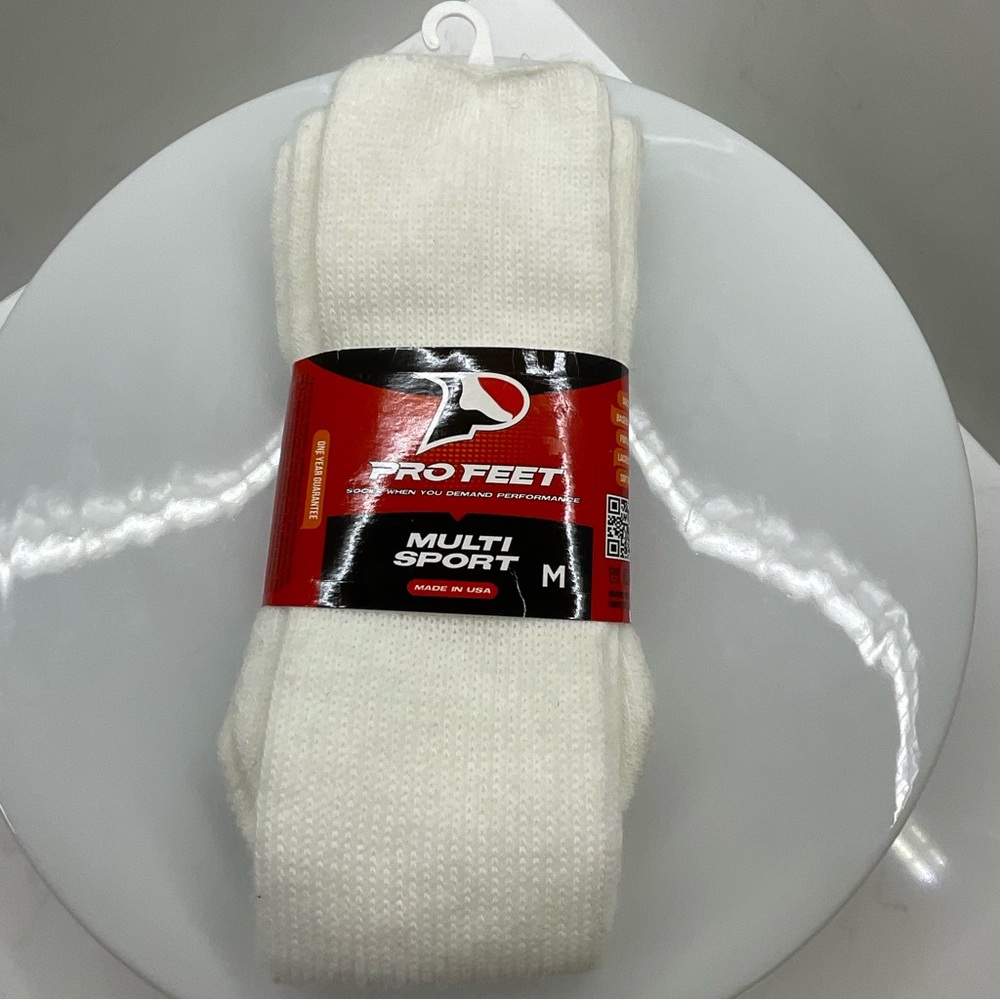 Pro Feet Multi-Sport Made in USA White socks size Medium